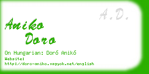 aniko doro business card